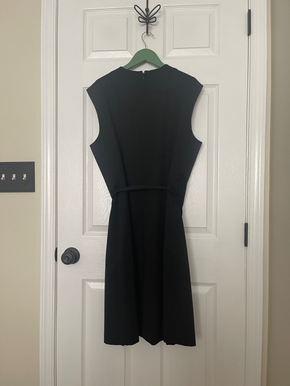 NWOT...Ralph Lauren Black Sleeveless Midi Dress with Waist Tie - Picture 5 of 6